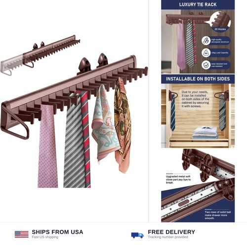 Sliding tie rack - , out