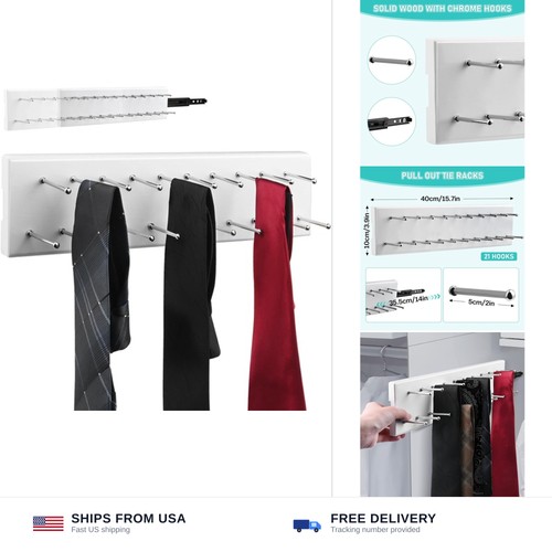 Sliding tie rack - pull, out