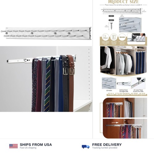 Tie rack inch sliding pull - inch,