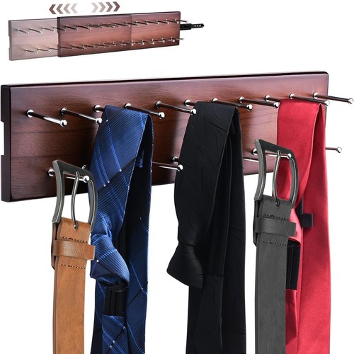 Wood pull out belt rack - rack, closet