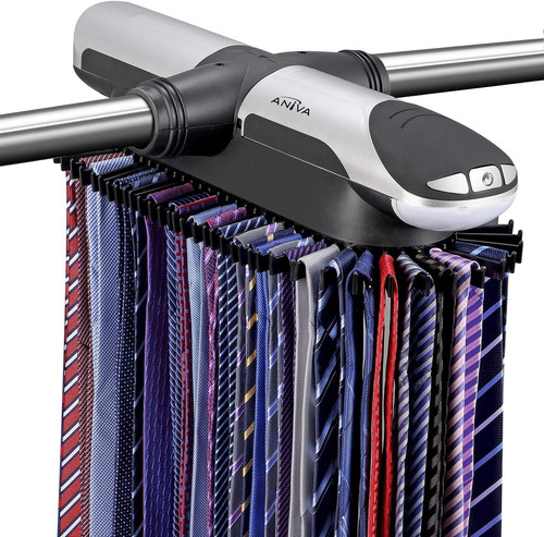Motorized tie rack - rack, closet