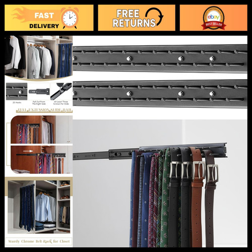 Pack sliding tie rack - 2, 13.8''