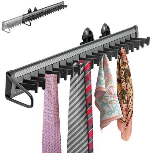 Sliding tie racks for closet - tie,