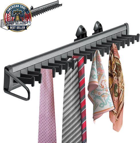 Sliding tie racks for closet - tie,